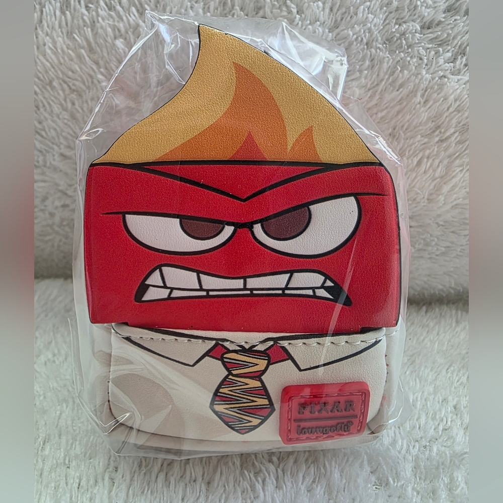 Inside Out 2 Loungefly Mini Backpack Charm Keychain (Anger) - Picture 2 of 6